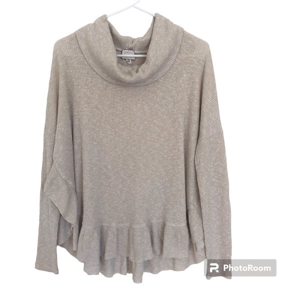 Anthropologie Sweaters - Anthropologie Women's Sweater, Size XS, Tan, Gold Metallic threads